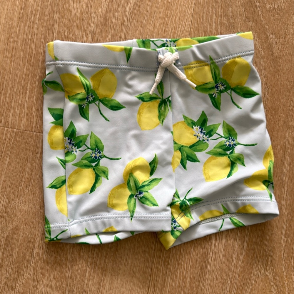 Janie and Jack toddler lemon swim trunks